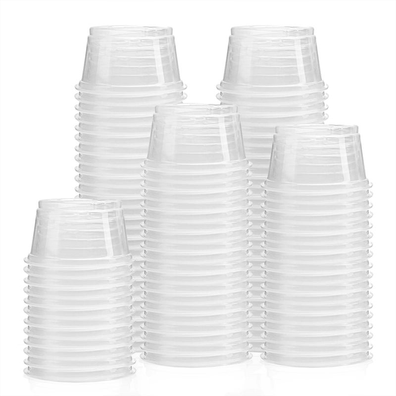 SunGrow Reusable Gecko Food & Water Cups, 100 Pcs, 1 oz. Recyclable Plastic Bowls, Fits Small Stands & Feeders, Durable & Easy to Clean, Ideal for Reptiles - in Resealable Bag - Image 1
